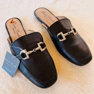 ENZO TESOTI BLACK
LEATHER HORSEBIT
PRINCETOWN SLIDES MULES
LOAFERS ZARA SZ 7 NWT
